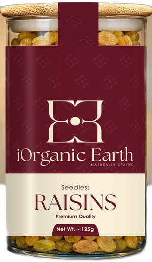 Jar of seedless raisins